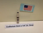 Craftsman 45911 5MM 6PT 1/4" Drive Deep Socket Laser Etched Nos Usa (blemished). Fixed Price $9.50.