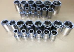 New Kobalt 3/8" 26PC Socket Set 6-19MM 1/4-7/8" 6PT Sae/metric, 6-POINT, Shallow. Fixed Price $33.09.