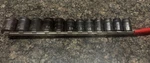 Craftsman Impact Socket Set, Metric, 1/2-INCH, 12-PIECE (CMMT15885) With Rail. Fixed Price $50.00.