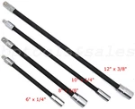 Flexible Extension Bars Long Socket 6" 10" 12" Ratchet 1/4" & 3/8" Drive. Fixed Price $11.99.