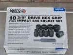 Matco Tools HG10S 3/8 Drive 1/4" - 3/4" Hex Grip Impact Socket Set Piece. Fixed Price $110.00.