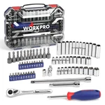 Workpro 70-PIECE 1/4" Drive Socket Set With Quick-release Ratchet, Metric And.... Fixed Price $56.99.