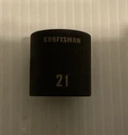 Craftsman 3/8" Drive 21MM 6 Point Impact Socket CMMT13011. Fixed Price $13.99.