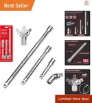 Durable 4-PIECE Chrome Vanadium 3/8" Drive Socket Extension Set Anti-slip Grip. Fixed Price $17.99.