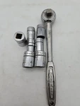 Vintage Wizard 3/8" Drive Ratchet H2775 Western Auto Made Usa With Sockets. Fixed Price $29.56.