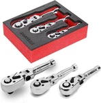 1/2 3/8 1/4 Inch Drive Stubby Ratchet Flex Head Set Mini. Fixed Price $53.33.