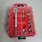 Craftsman Socket Ratchet, Metric, 3/8-INCH Drive, 11-PIECE Set Hard Case. Fixed Price $26.98.