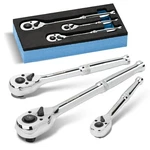 Shall 90TOOTH 3-PC Drive Ratchet WRENCH,QUICK-RELEASE&REVERSIBLE,1/4''3/8''1/2''. Fixed Price $26.59.