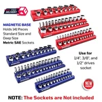 6PC Magnetic Socket Organizer Set Storage Trays 1/4",3/8",1/2" Drive Metric Sae. Fixed Price $87.56.