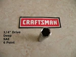Craftsman 1/4" Drive - Deep Sae Inch Socket Point Any Size.... Fixed Price $10.95.