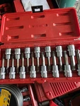 Mac Tools Piece Hex Bit Set 3/8 Drive SXAB15B Metric And Sae. Fixed Price $129.00.