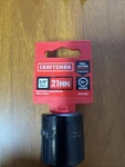 Craftsman 3/8 Drive 21MM Shallow 6-POINT Impact Socket. Fixed Price $11.00.