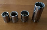 Husky 1/2 Drive Sae Socket Set 4PC 7/16, 15/16, 13/16, 11/16 12PT. Fixed Price $7.28.