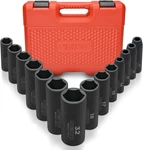 Neiko 02475A 1/2" Drive Deep Impact Socket Set, 14 Piece 6 Metric,. Fixed Price $79.98.
