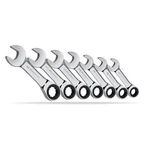 Powerbuilt 640532 7-PIECE Sae Stubby Ratcheting Wrench Set, Chrome Vanadium. Fixed Price $50.96.