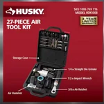Husky Air Tool Kit (27-PIECES) 1/2-IN. Impact, 3/8-IN. Ratchet, Die Grinder. Etc. Fixed Price $89.00.