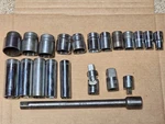 Blackhawk 21 Pc Socket Set 1/2" Drive Deep & Standard Sae Adapters Extension. Fixed Price $25.00.