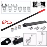 8PCS Serpentine Belt Tension Tool 3/8" Idler Pulley Wrench Crow Foot Socket Set. Fixed Price $19.97.