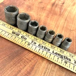 Vintage Proto Shallow Impact Socket Set 7 Pc 1/2" Drive 6 Point Made The Usa. Fixed Price $51.74.