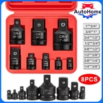 8PCS Impact Socket Reducer Adapter Set Convertor Adaptors 1/4" 3/8" 1/2" 3/4" 1". Fixed Price $18.79.