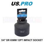 Us Pro Tools 65MM 3/4" Dr 12 Point Impact Socket 3722. Fixed Price $24.93.