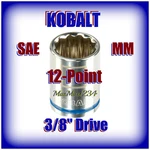 Kobalt 3/8" Drive Shallow Socket - Sae Inch Metric Mm 12 Point Any Size New. Fixed Price $9.88.