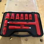 Wiha 31496 10 Piece Insulated T-handle Socket Set 3/8" Drive Sae. Fixed Price $200.00.