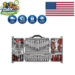 Pro-grade 205-PIECE Ratchet Wrench & Socket Set In Portable Storage Case. Fixed Price $157.99.