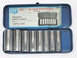 Vtg Ctt Tools 8 Piece Deep Socket Set Taiwan Drive 15/16" - 1/2" With Case. Fixed Price $29.95.