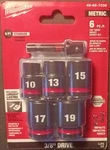 Milwaukee 49-66-7036 Metric Impact Socket Set 3/8" Drive Steel Heavy Duty 6PC. Fixed Price $14.00.