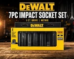 Dewalt 1/2" Drive Metric 7 Piece Black Oxide Impact Socket Set DWMT81609. Fixed Price $29.95.