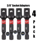 Milwaukee Shockwave Impact Duty 3/8" Socket Adapter 1/4" Hex Shank Lot Of. Fixed Price $15.98.