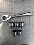 Rare Sears Craftsman Nos 1/2 Drive Max Axess Ratchet W 5 Large Sockets 44613. Fixed Price $269.00.