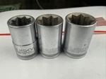 Husky 3PC 1/2 Drive 8PT Sockets, H2866, 9/16 H2867, 5/8 H2868, Usa Red. Fixed Price $11.75.