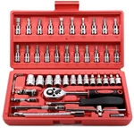Egofine 46 Pieces 1/4 Inch Drive Socket Ratchet Wrench Set, With Bit. Fixed Price $27.71.