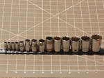 Snap On 14PC Sae 1/4 3/8 1/2 Drive Shallow Spline Socket Set 7/32" 15/16 12PT. Fixed Price $503.49.