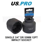 Us Pro Tools 55MM 3/4" Dr 12 Point Impact Socket 3711. Fixed Price $16.27.