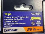 Kobalt Access Socket Set 3/8 10 Piece Extreme Pass Thru 0379764. Fixed Price $39.00.