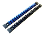 2 Goliath Industrial 1/4 Abs Mountable Black/blue Socket Rails Holders Organizer. Fixed Price $12.99.