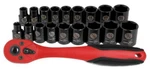 Performance Tool W38337 19PC 3/8" Dr Black Socket Set. Fixed Price $53.74.