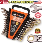 12PCS Flexible Head Ratcheting Wrench Set Open & Box End Sae Spanner Tool Kit. Fixed Price $59.99.