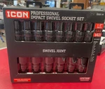 Icon Professional Impact Swivel Socket Set 14PC 1/2" Drive Sae 13US-14**NIB**. Fixed Price $95.00.