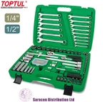Toptul Piece 1/4" & 1/2" Drive Socket, Spanner, And Bit Set - GCAI106B. Fixed Price $270.32.