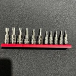 Husky Piece Torx Bit Socket Set 1/4" & 3/8" Drive Model HTXBS11PCSR. Fixed Price $14.99.