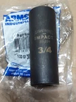 Armstrong 20-224, 1/2" Drive, 6 Point, Deep Impact Socket, 3/4" Size. Fixed Price $10.99.
