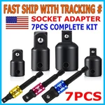 Socket Adapter Set Hex Shank To 1/4 3/8 1/2" Impact Grade Driver Drill 7 Pcs. Fixed Price $8.95.