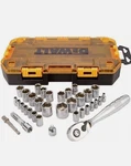 Dewalt DWMT73804 Drive Socket Ratchet Set With Carrying Case - 34 Piece. Fixed Price $32.99.