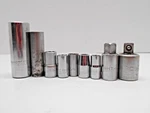 Lot Of 9 Mixed Brand Thorsen/stanley/wright Sockets Sea & Metric Chrome Tools. Fixed Price $34.95.