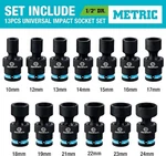 Duratech 13-PIECE 1/2" Drive Impact Swivel Set Shallow Wobble New. Fixed Price $75.99.