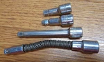 Vtg LOT/4 Craftsman Tools Usa 1/4" Drive 4336 Flex 43539 43177 43538 Extensions. Fixed Price $15.99.